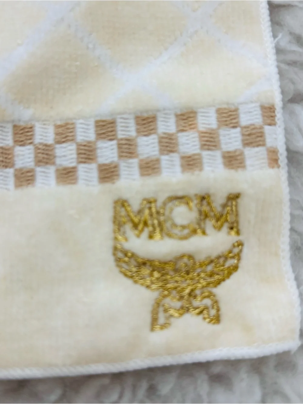 MCM Set of 2 Leather/Canvas Logo Cosmetic Pouch & Hand Towel Set
